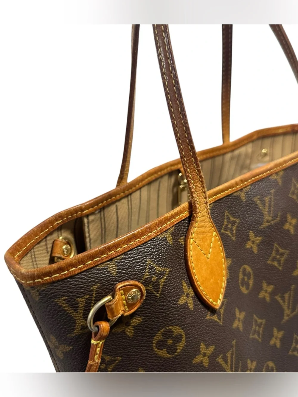 Louis Vuitton Monogram & Vachetta Neverfull PM Tote Bag